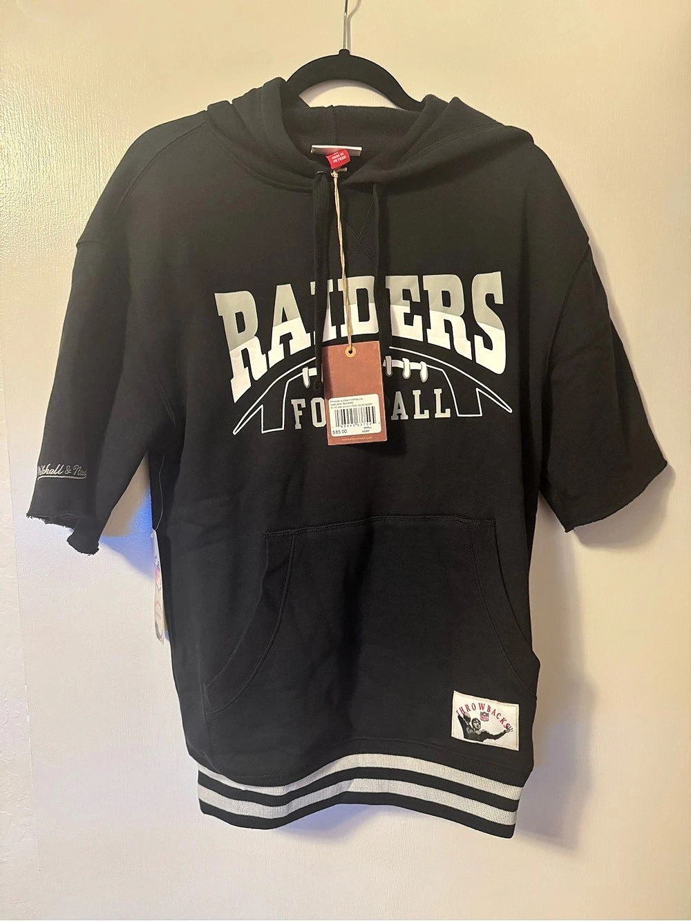 Mitchell & Ness Raiders Football Jersey Hoodie in Black & White